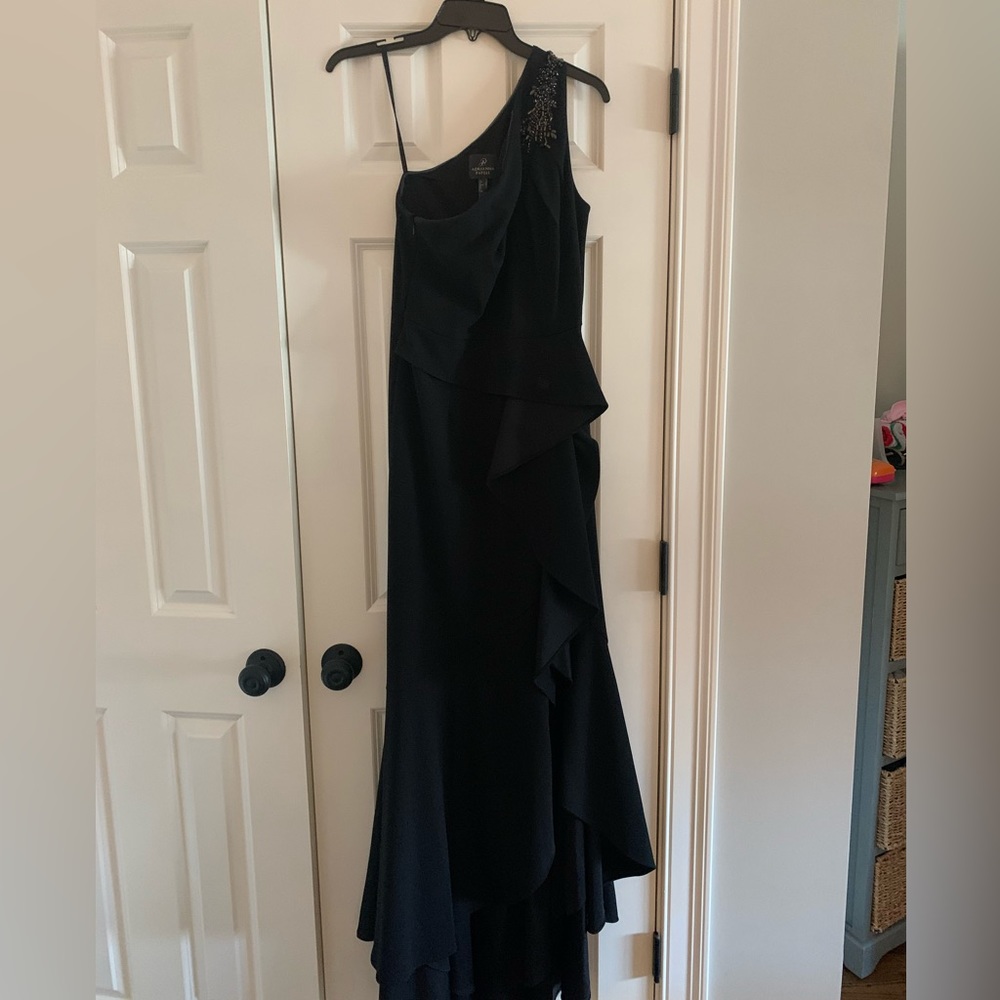 Black one shoulder formal dress
